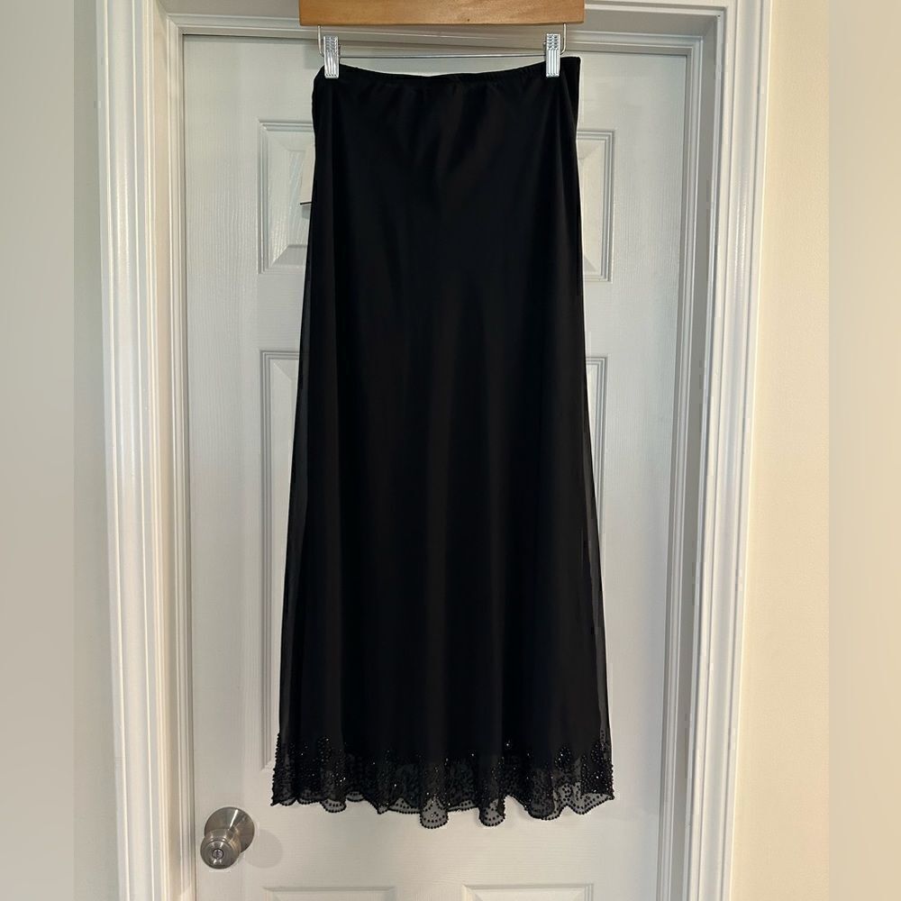 MSK black skirt beaded long size medium NWT - Picture 2 of 6